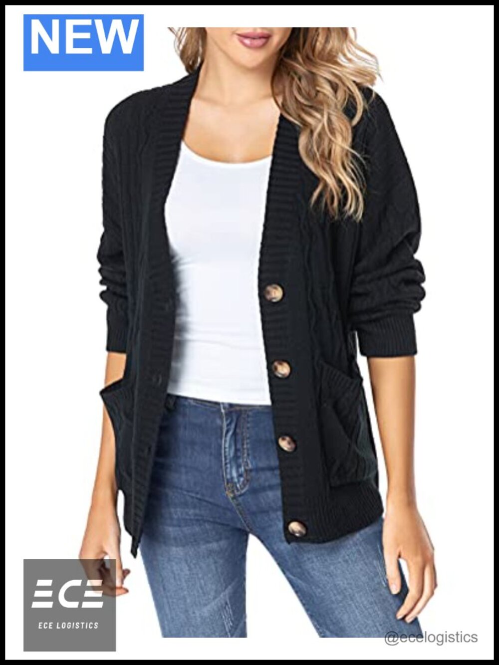 Oversized Chunky Knit Cardigan Sweater Button Down with Pockets